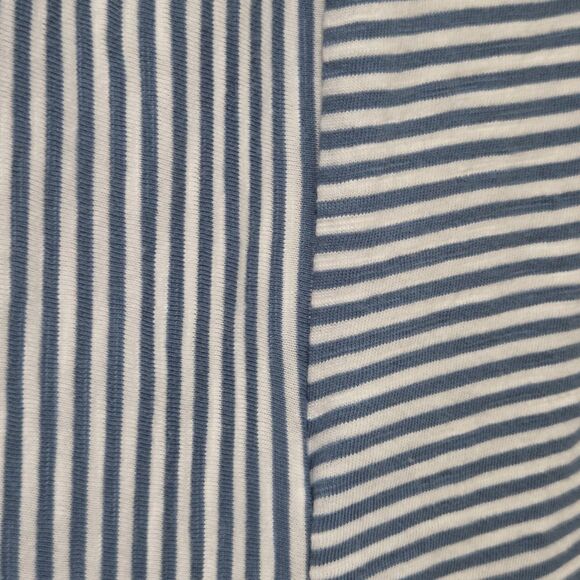 Lands' End T-Shirt Dress Large Blue White Striped Pockets Crew Neck Cotton New - Picture 10 of 11